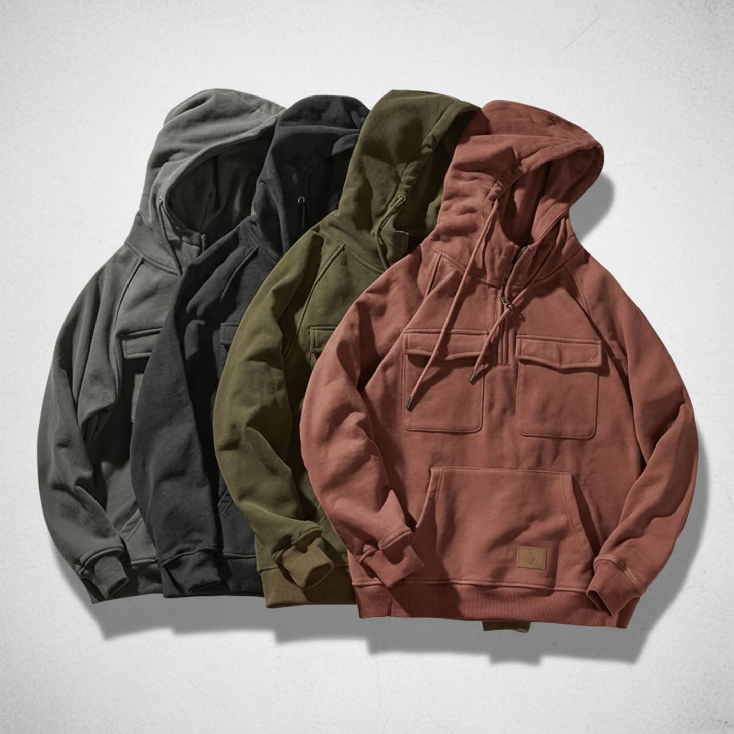 Men's Hoodie with Quarter Zip and Hood for Comfortable and Practical