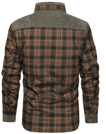 Robust Men's Flannel Coat with Faux Fur Lining for Warm, Durable and Protective