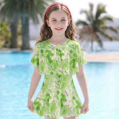 Set with Girls' Swim Design for Beach and Pool with Skirt and Comfortable Fit