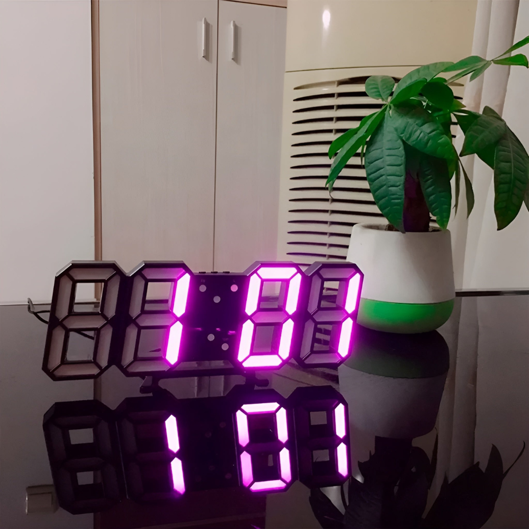 Clock Futuristic LED Wall with Minimalist Design with Smart Time Display