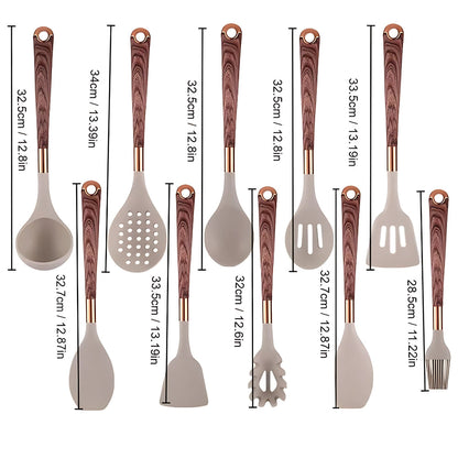 Utensil with Silicone Kitchen Set with Heat-Resistant Tools for the Kitchen