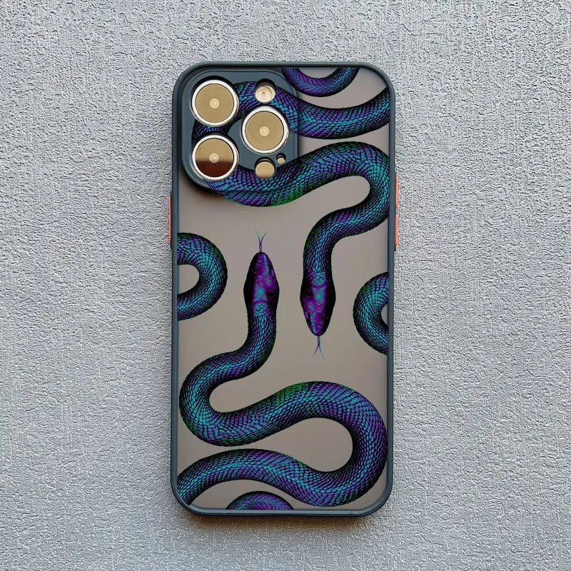 Case with Phone Snake Pattern with Shock Absorbing and Slim Design