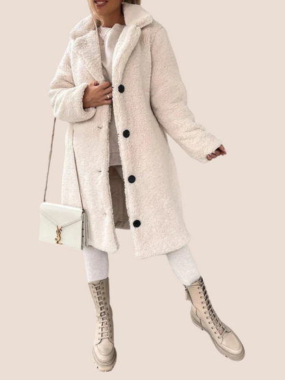 Ladies Oversized Winter Coat for Soft Teddy Texture and Timeless Elegance