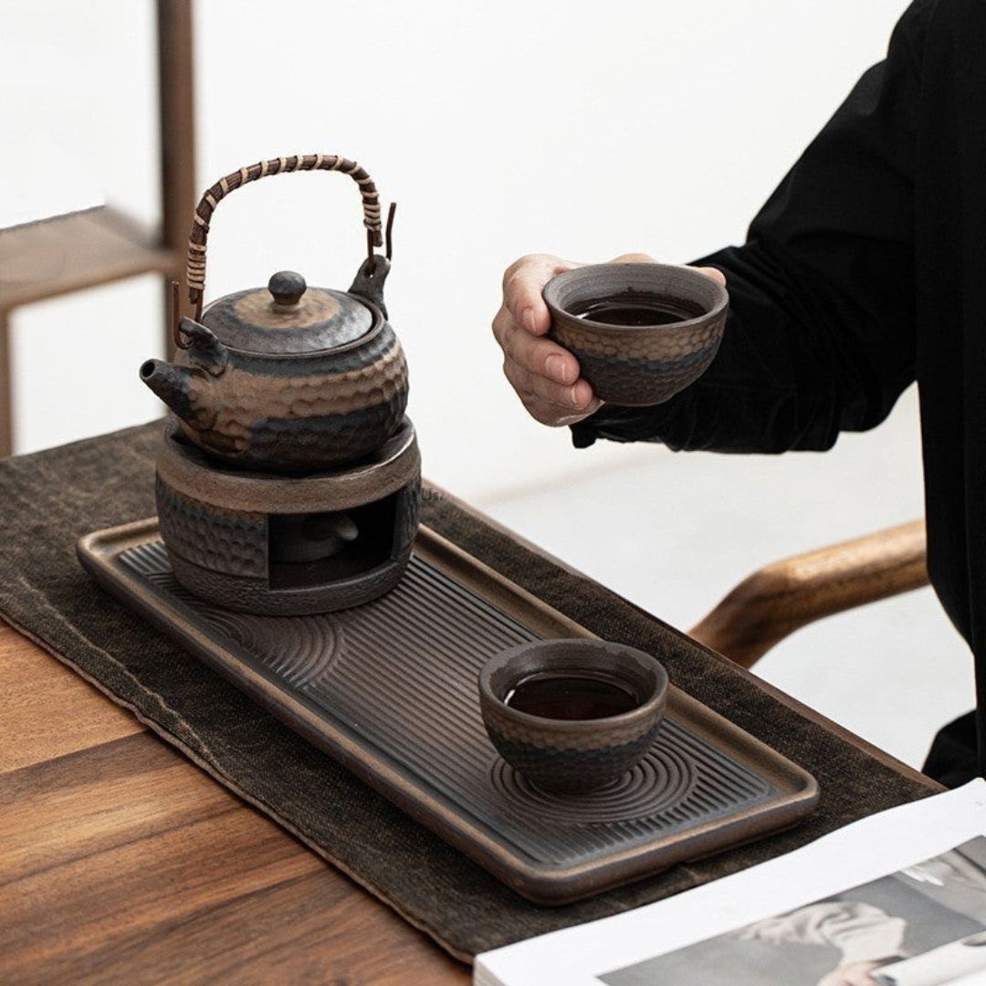 Japanese Ceramic Tea Set with Warmer for Peace and Elegance