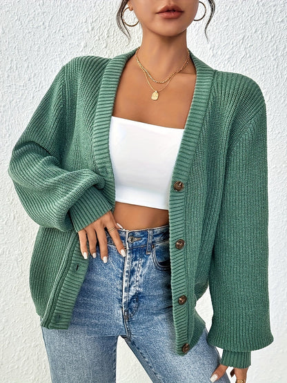Autonomous Solid Knit Cardigan for Stylish and Warm for Spring and Autumn