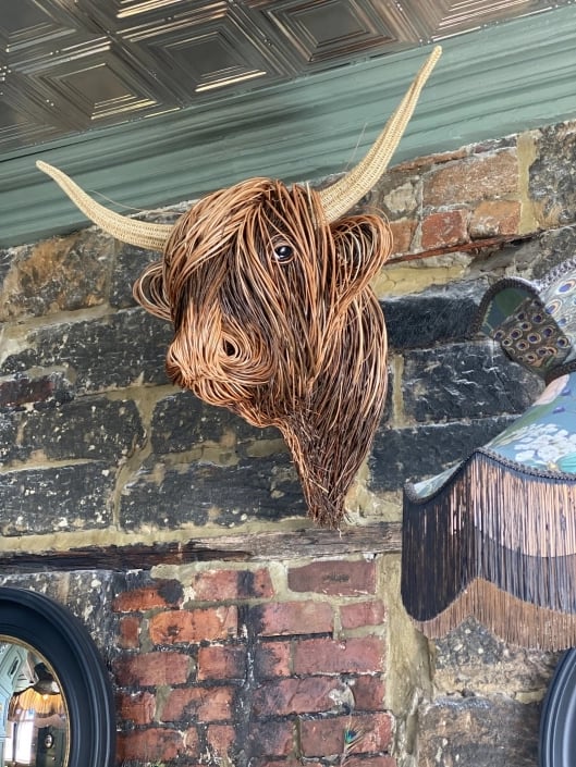 Toro Rustic Wall Sculpture for Handmade Rattan Artwork