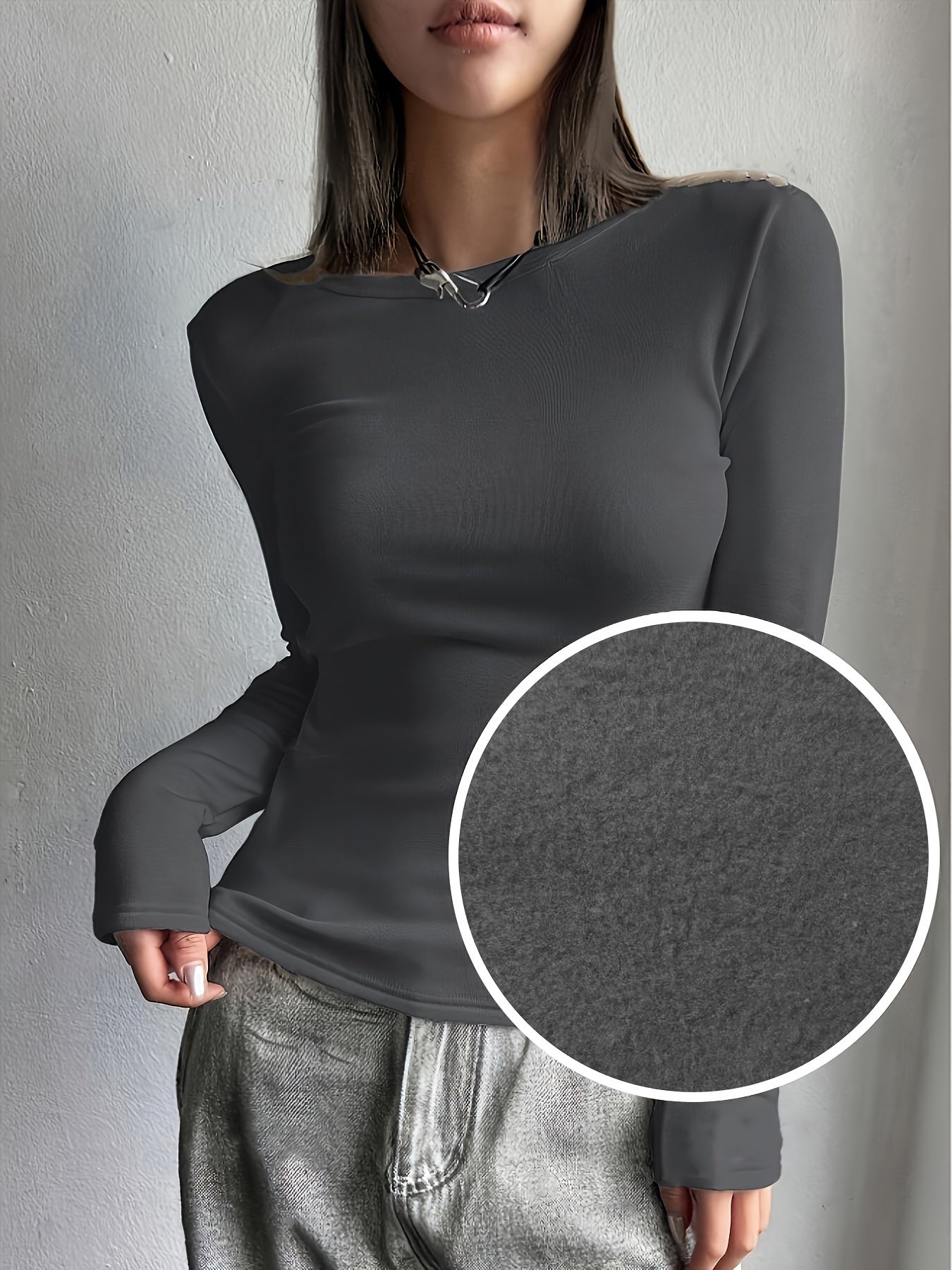 Ladies Thermal Long Sleeve Top for Autumn and Winter for Comfortable and Warm Basic Item