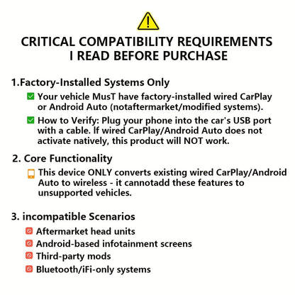 2-in-1 Wireless Carplay & Android Auto Adapter for Plug & Play Quick Connection