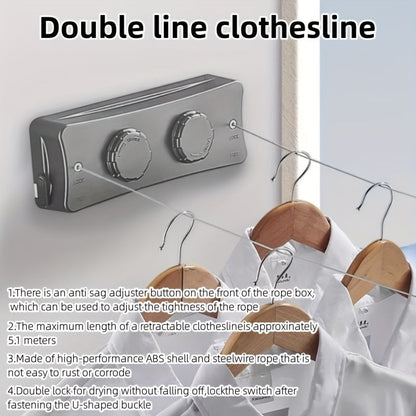 Foldable Double Clothesline for Compact and Strong
