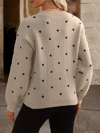 Zara Polka Dot Sweater for Casual and Stylish for Women in Autumn and Winter