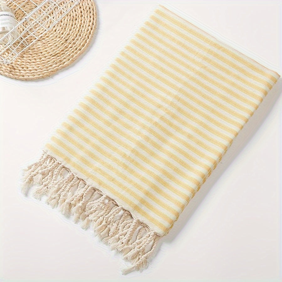 Oversized Beach Towel with Bohemian Stripe Pattern