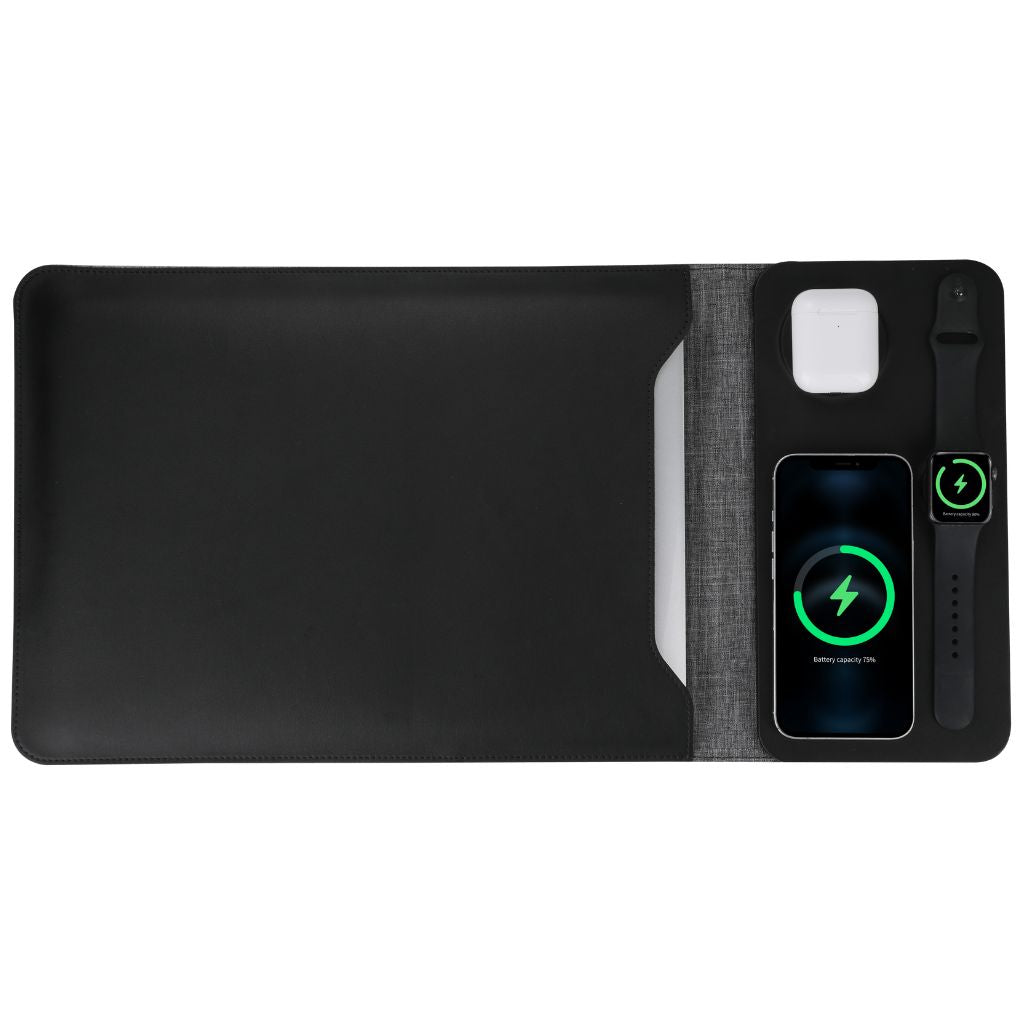 Powerdesk Sleeve for Slim Laptop Case with Wireless Charging Function