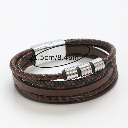Bracelet Refined Woven Leather for the Stylish Man