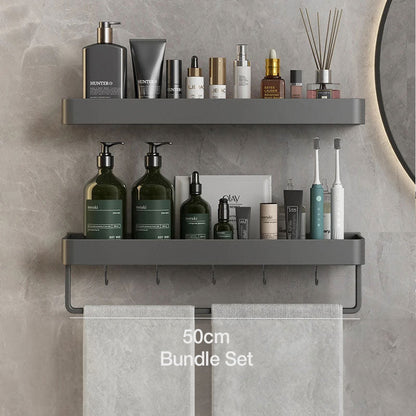 Shelf with Wall Rack for Bathroom with and Towel Rail in Modern Design