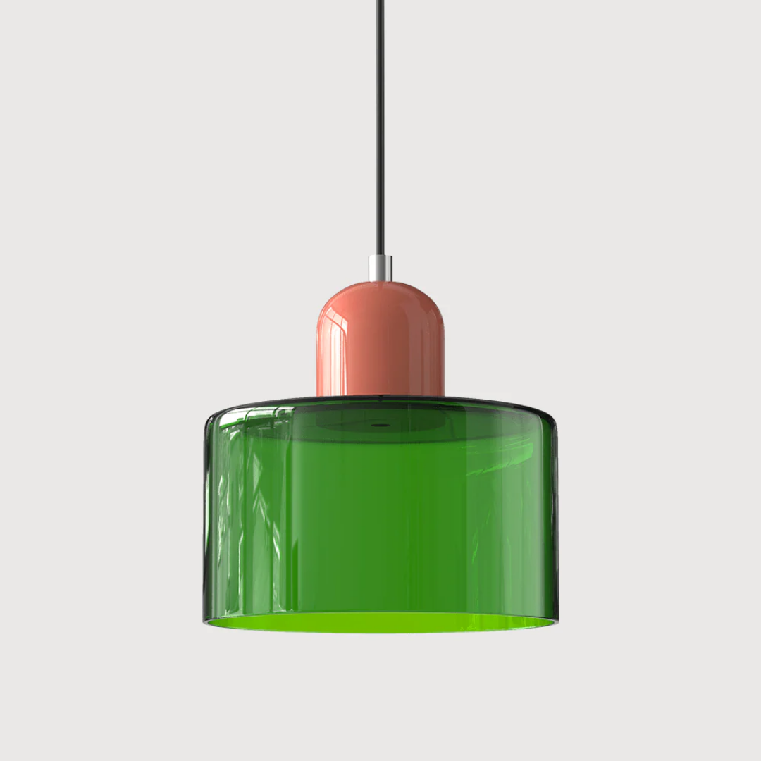 Glass with Retro Pendant Lamp with Shade and Adjustable Cord for a Warm Atmosphere