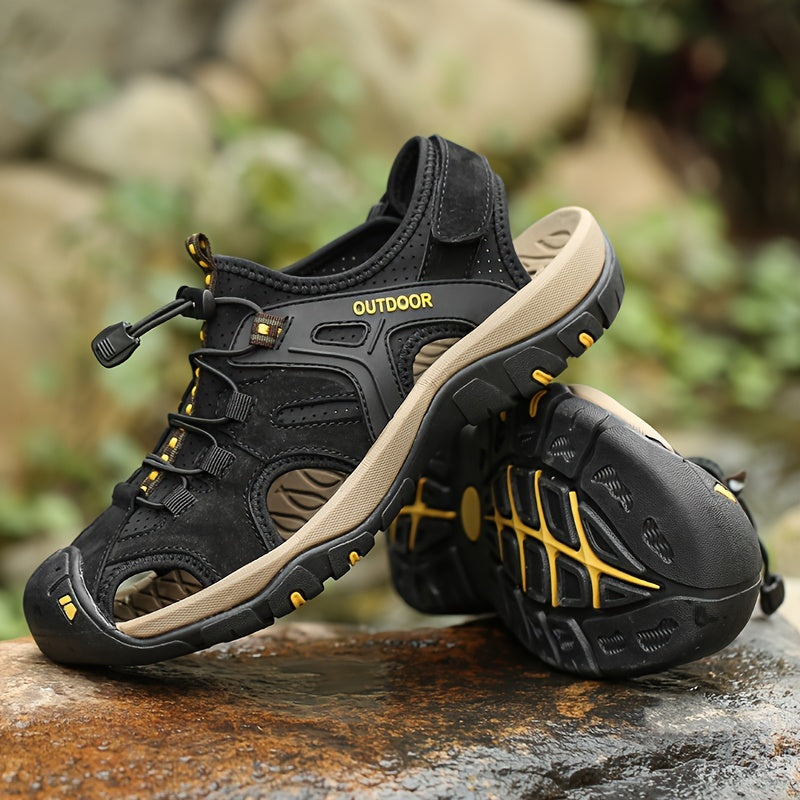 Sandals with Men's Outdoor Walking Closed Toe and Non-Slip Sole