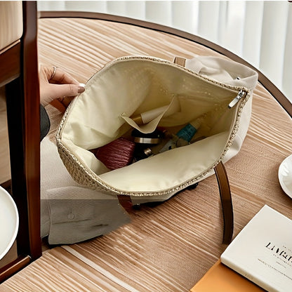 Bag with Beach French Straw Tote Bag Spacious Woven Summer Bag