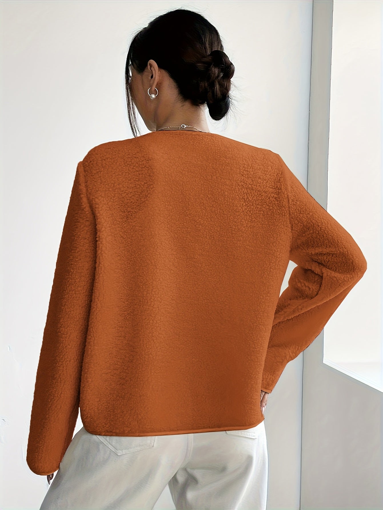 Elegant Ladies' Jacket with Buttons for Timeless and Soft for Autumn and Winter