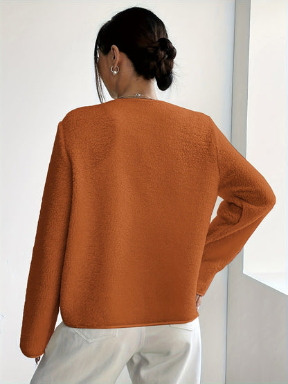 Elegant Ladies' Jacket with Buttons for Timeless and Soft for Autumn and Winter