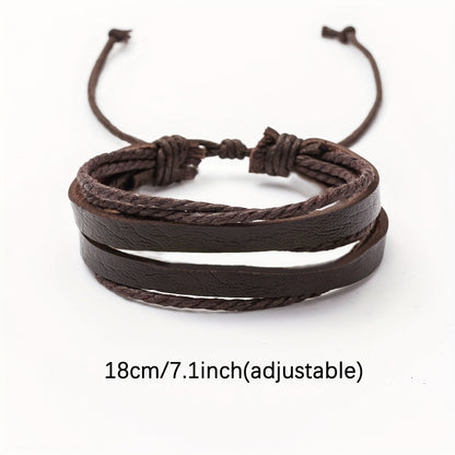 Bracelets with Stylish Leather and Wooden Set for the Modern Man