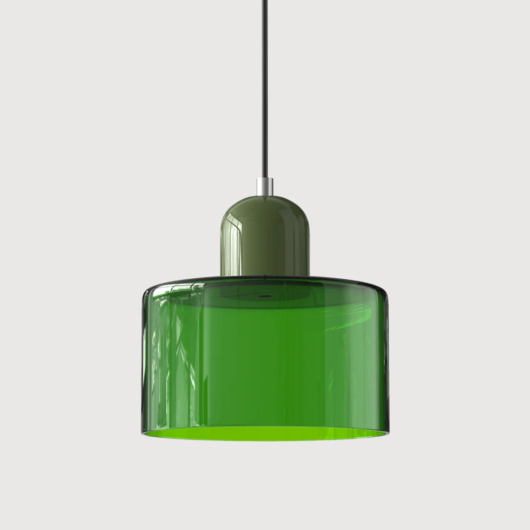 Glass with Retro Pendant Lamp with Shade and Adjustable Cord for a Warm Atmosphere