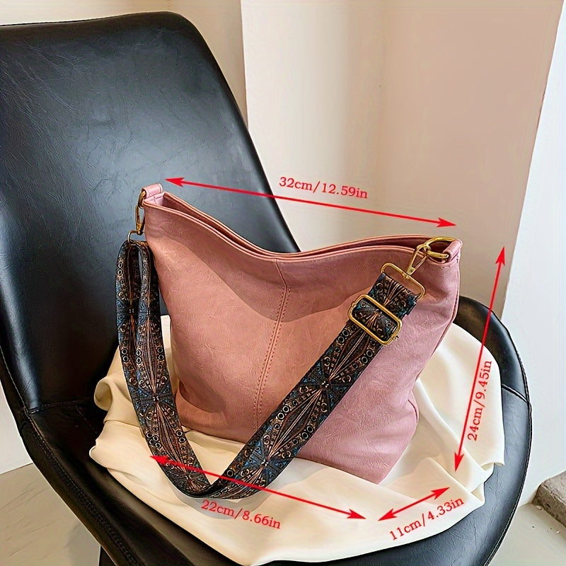 Bag Wide Geometric for Large Capacity Crossbody with Retro Vibe