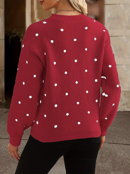 Zara Polka Dot Sweater for Casual and Stylish for Women in Autumn and Winter