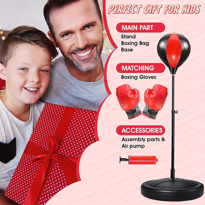 Bag Junior Punching for Adjustable Punching Bag with Gloves for Children