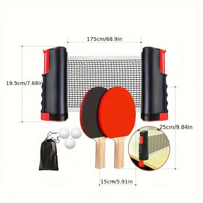 Table with Por Table Tennis Set for Ideal for Outdoors and Home