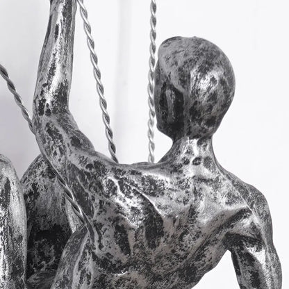 Set with Decorative Climbing Figures Wall Sculpture Design for Modern Wall Decoration