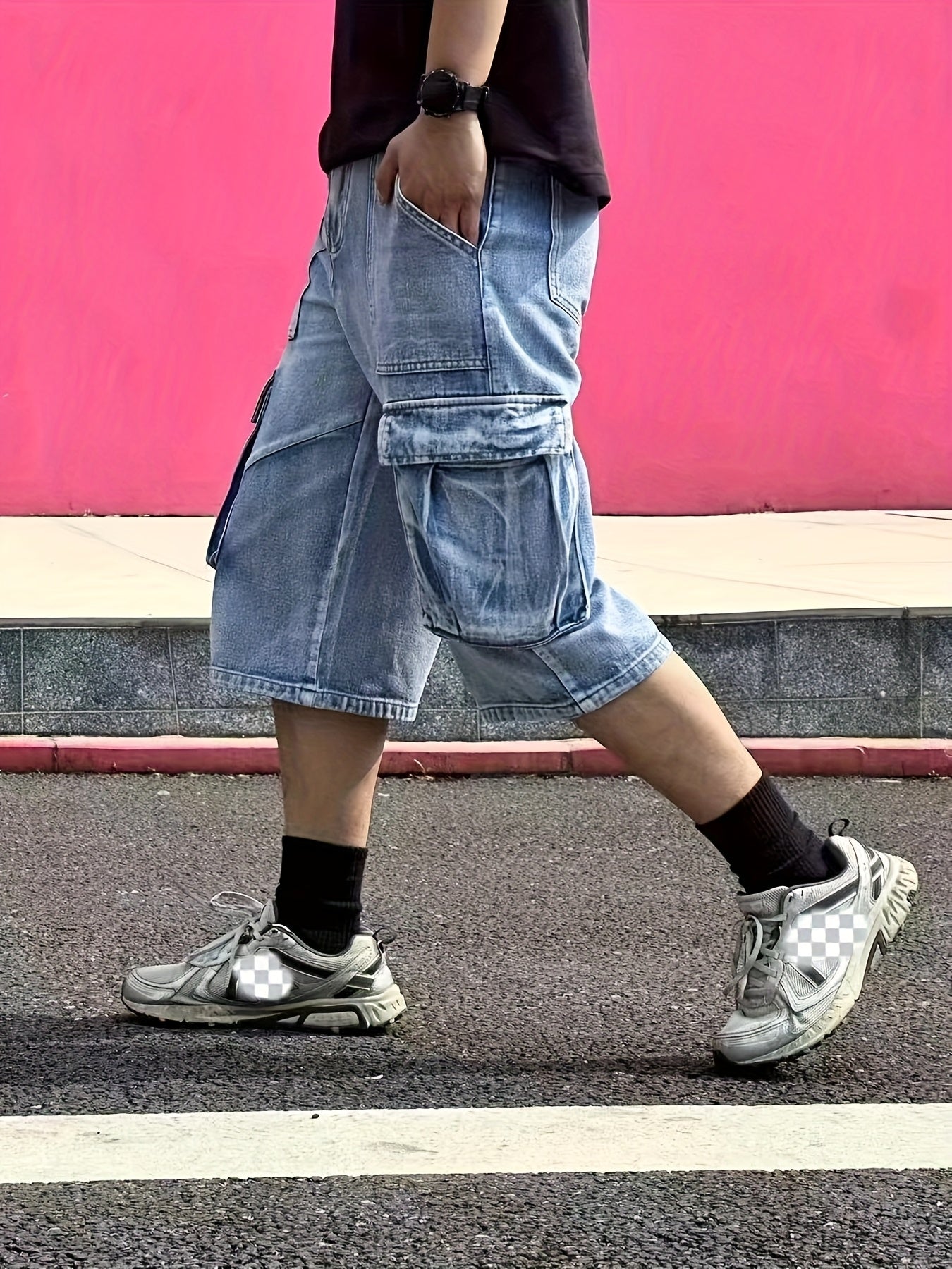 Casual Men's Denim Cargo Shorts for Robust and Practical for Daily Use