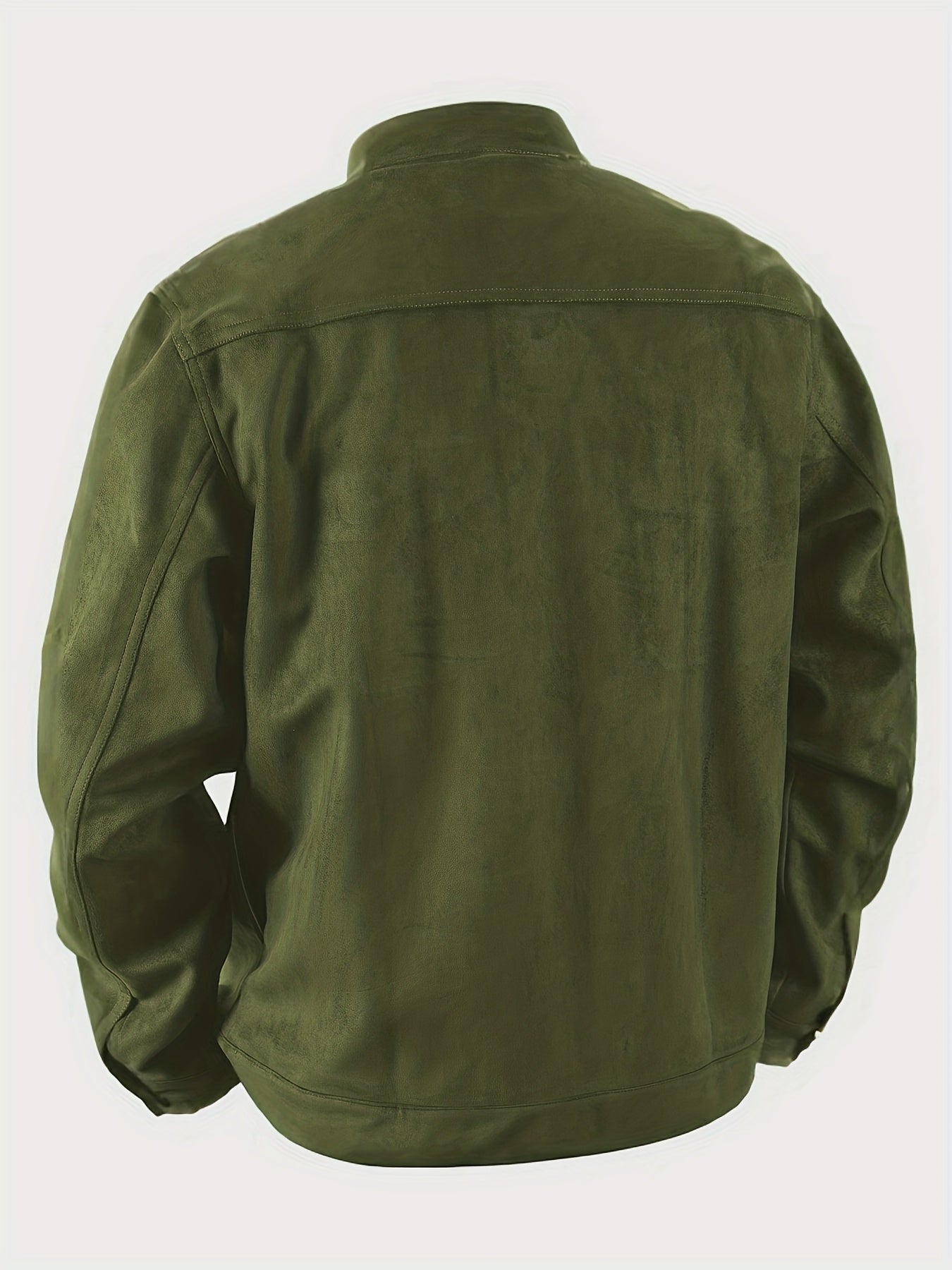 Stand with Men's Casual Jacket with Buttons and Up Collar for Vintage Work Jacket