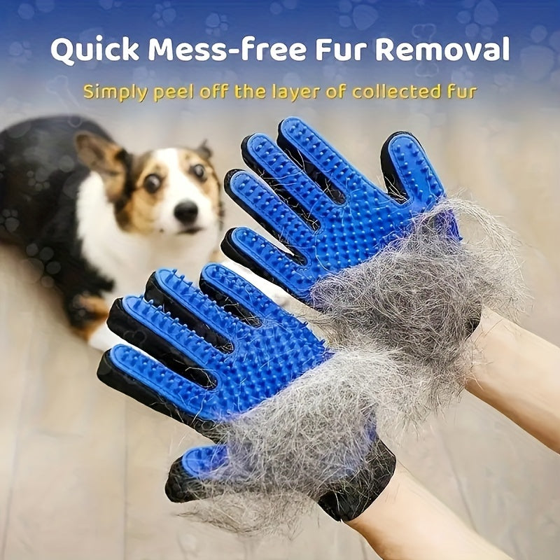 Glove with Grooming Design for Dogs and Cats for Silicone De-Shedding and Massaging