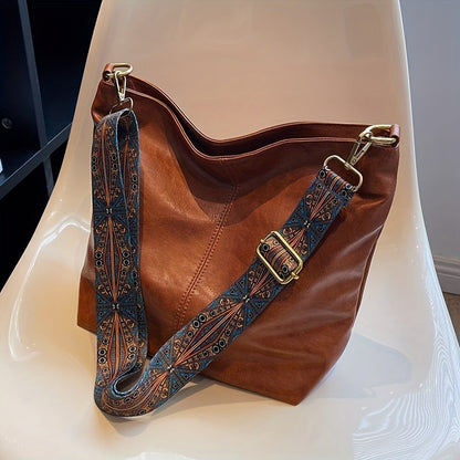 Bag Wide Geometric for Large Capacity Crossbody with Retro Vibe