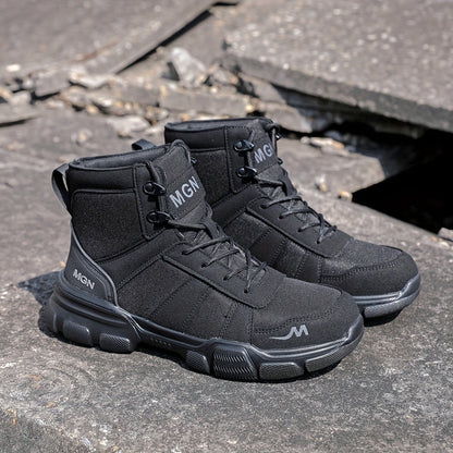 Shoes with Men's Safety Steel Toe for Puncture-Resistant and Slip-Resistant