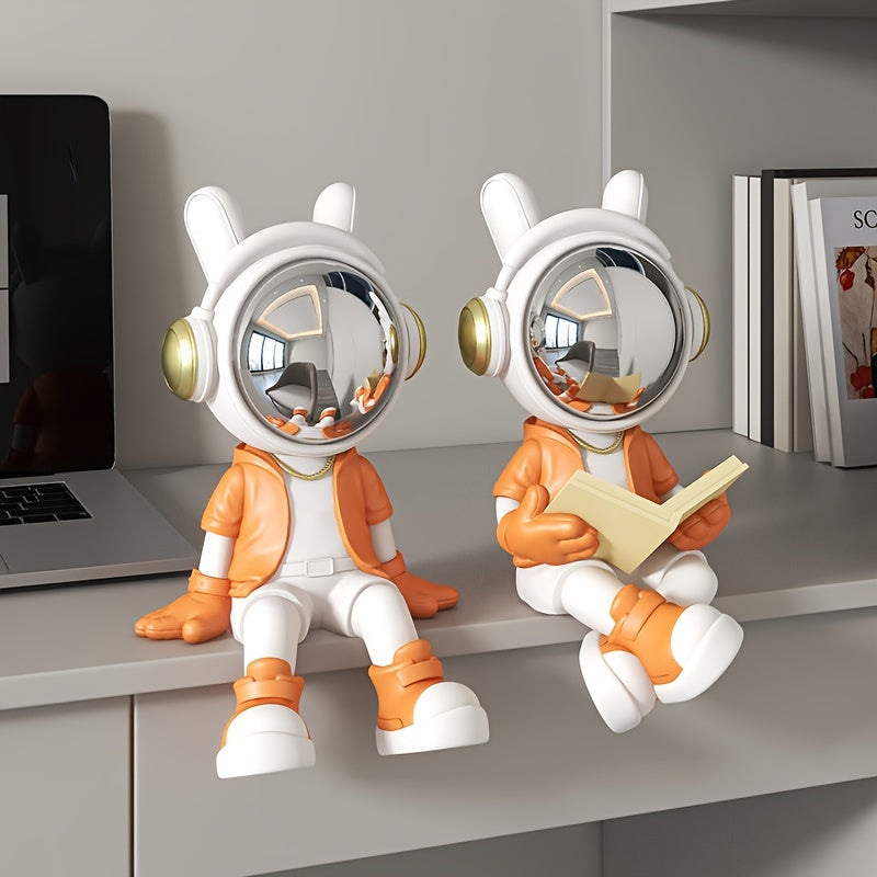 Decorative Astronaut Figurine Bookend for Living Room and Office Interior