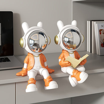Decorative Astronaut Figurine Bookend for Living Room and Office Interior