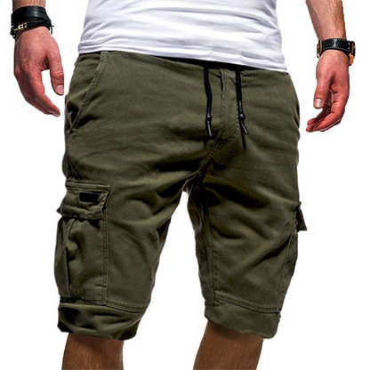 Men's Cargo Shorts with Drawstring and Functional Pockets