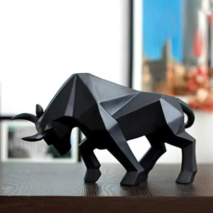 Geometric Bull Statue Modern Decoration for Living Room Office and Interior