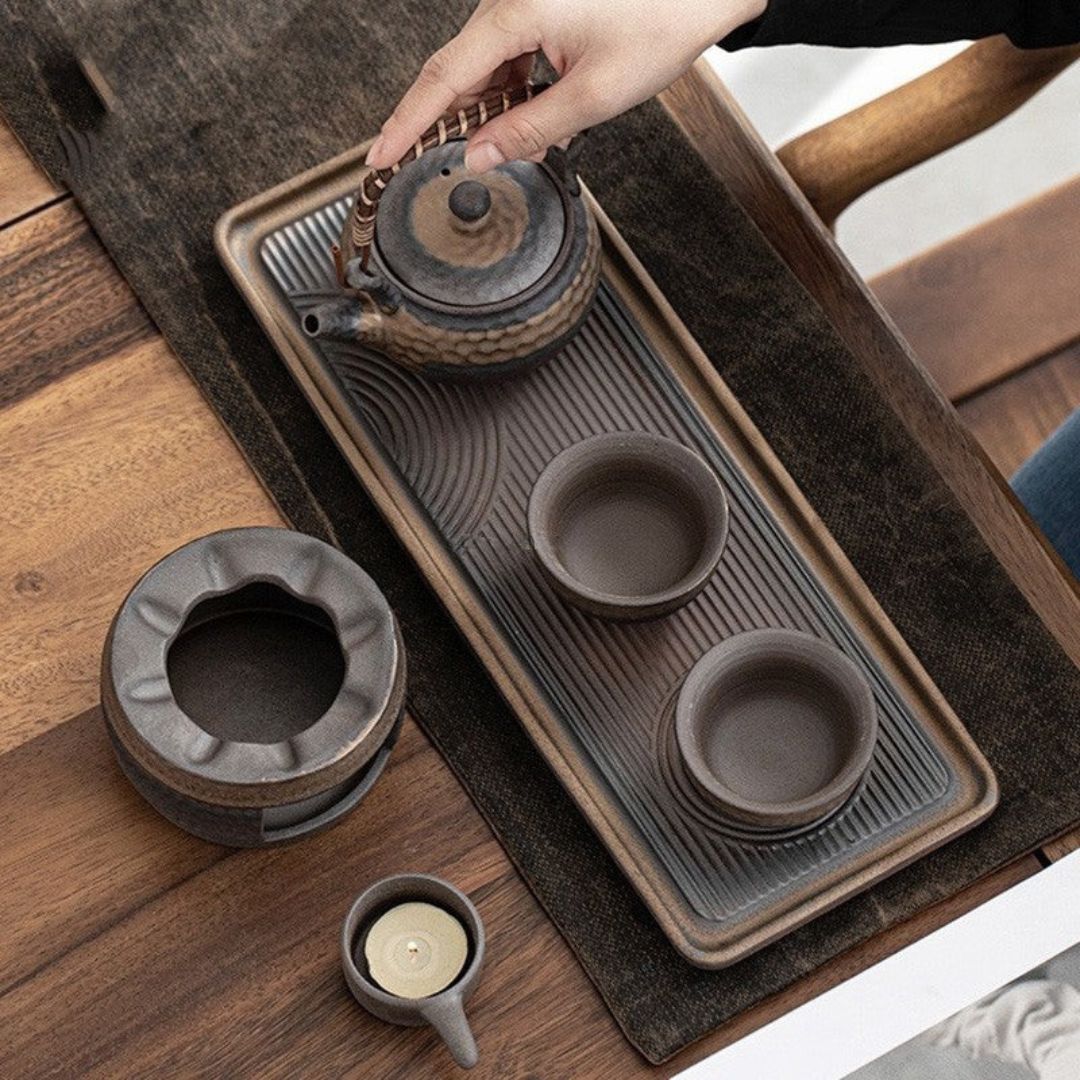 Japanese Ceramic Tea Set with Warmer for Peace and Elegance