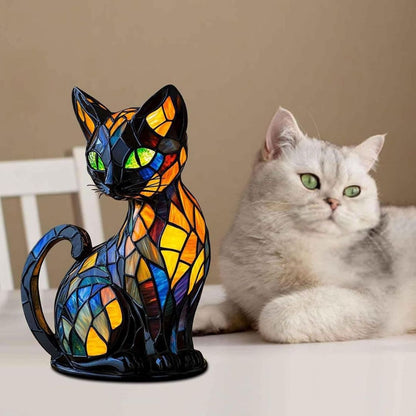 Light Decorative Cat Lamp with Mosaic Design and Warm Ambient for Stylish Home Decoration