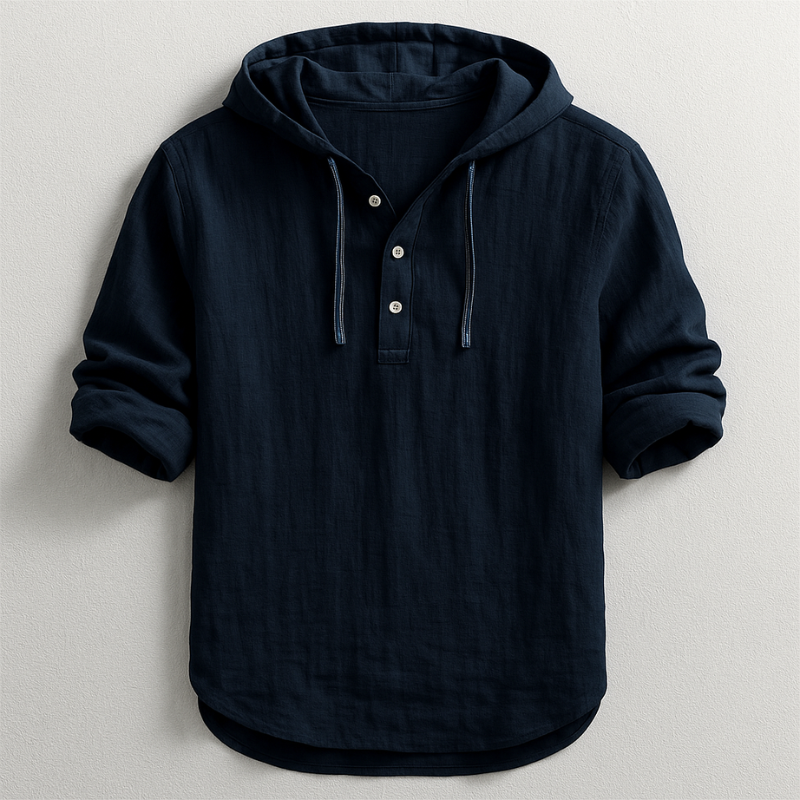 Men's Linen Shirt with Hood for Breezy Comfort and Casual Style