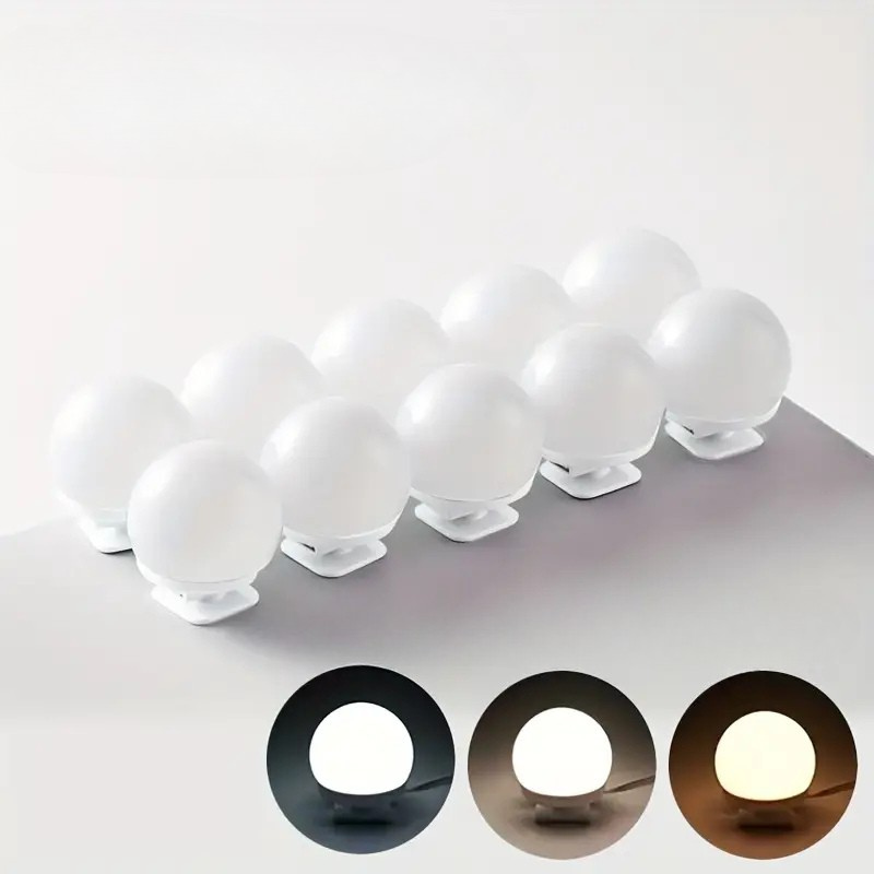 Mirror with Dimmable LED Lighting with Light Balls and Adjustable Make-Up Lighting