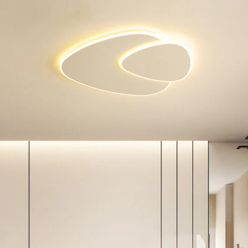 Light with Minimalistic LED Ceiling Organic Elliptical Shape for Modern Interiors