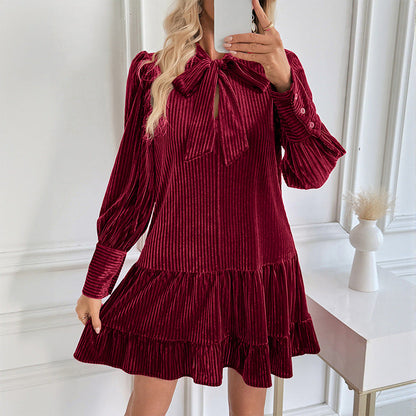 Ladies a-Line Dress with Long Sleeves for Elegant and Comfortable
