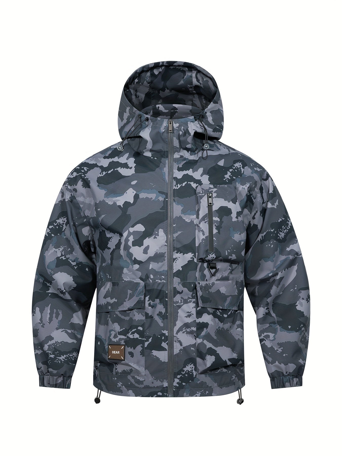 Men's Jacket with Camouflage Pattern and Hood for Casual and Comfortable
