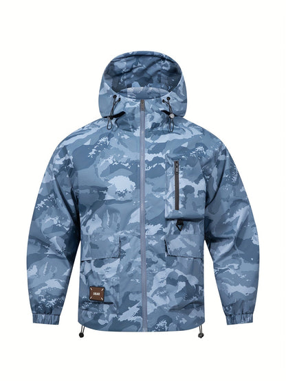 Men's Jacket with Camouflage Pattern and Hood for Casual and Comfortable