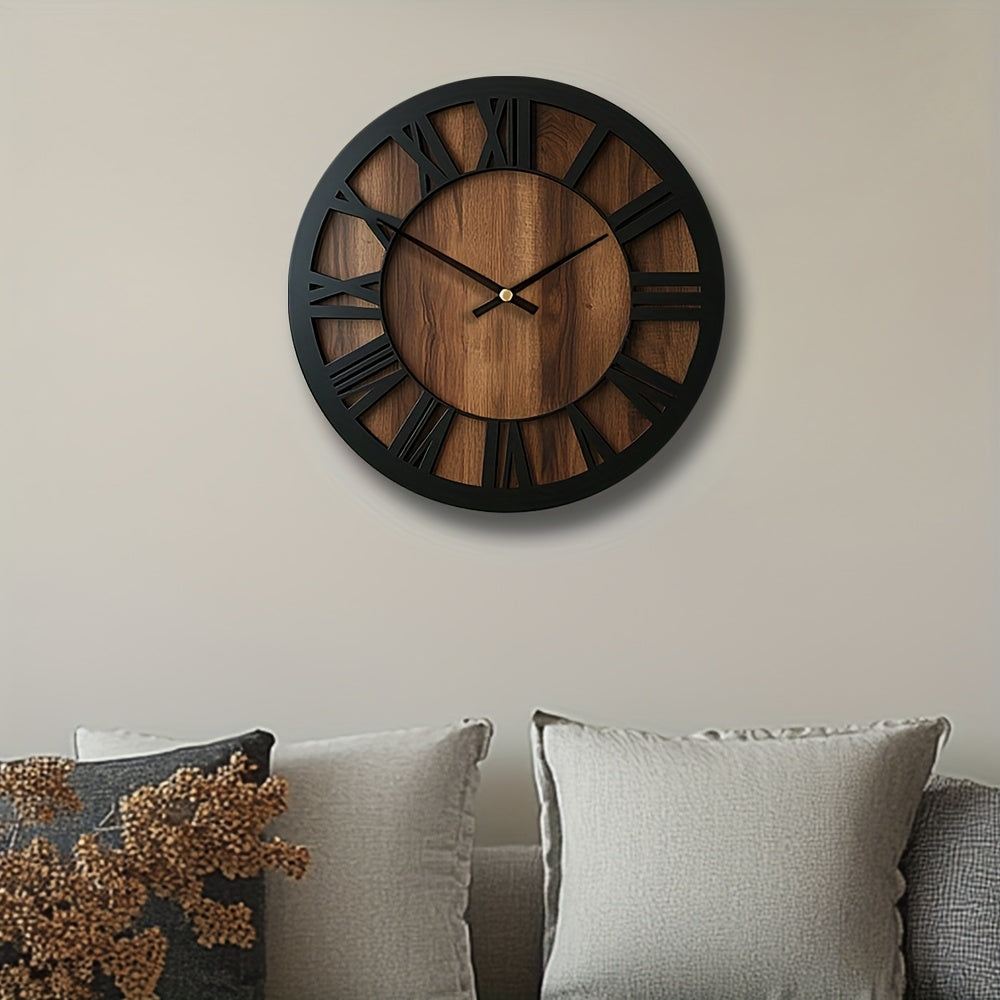 Clock with Wooden Wall Open Dial Design for Stylish and Decorative