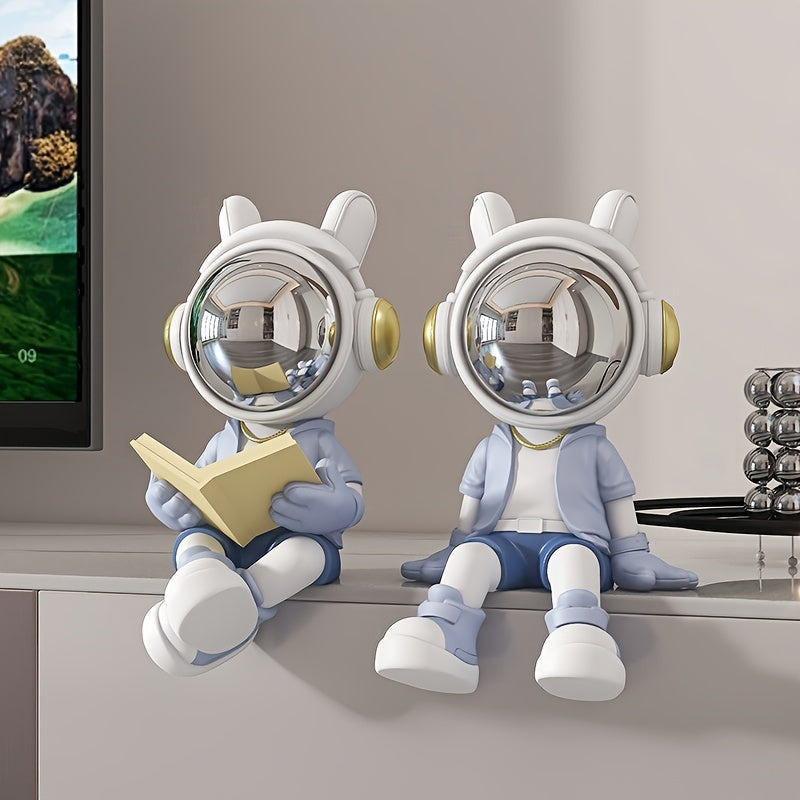 Decorative Astronaut Figurine Bookend for Living Room and Office Interior