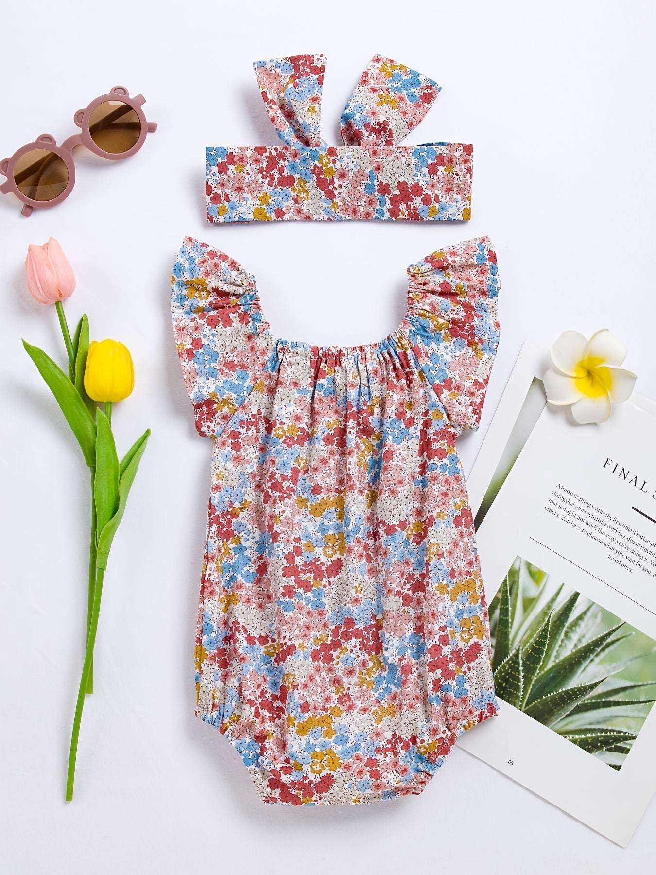 Baby Romper with Floral Pattern for Soft Cotton and Comfortable